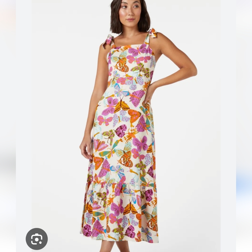 Princess Highway Cream Moth Midi Dress